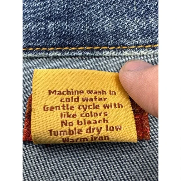 Scully Honey Creek Aztec Embroidered Denim Jacket Knit‎ Sleeve Western Small S - Picture 5 of 5